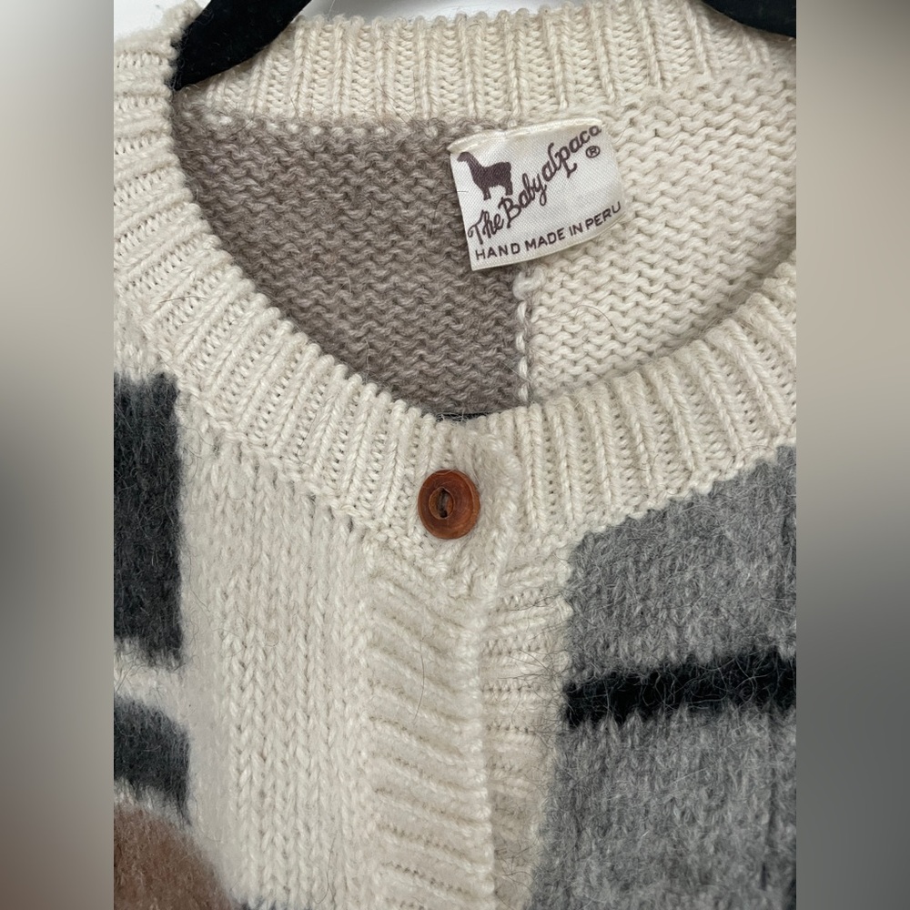 Geometric Pattern Alpaca Sweater - image 2